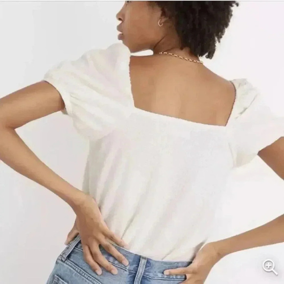 Madewell SQUARE NECK PUFF SLEEVED TOP Size XS - Picture 4 of 6